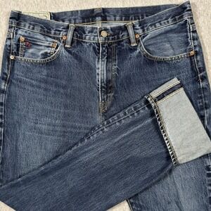 Polo Ralph Lauren Hampton Straight Redline Selvedge Blue Denim Jeans 36Tx38 Tall